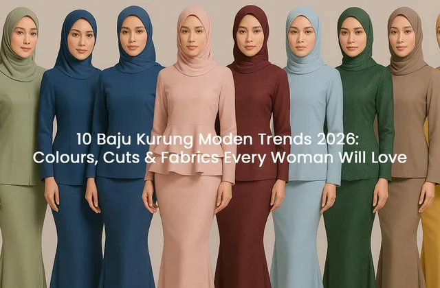 Modern Baju Kurung Moden in soft pastel tones