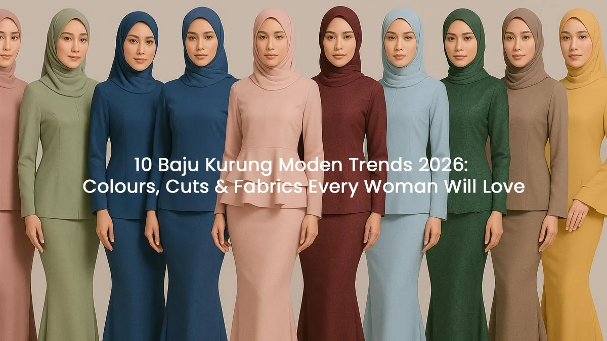 Modern Baju Kurung Moden in soft pastel tones