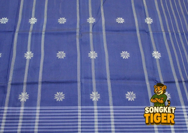 Machine-made Sampin design 5 by SongketTiger, woven in checked and floral patterns with a decorative border.