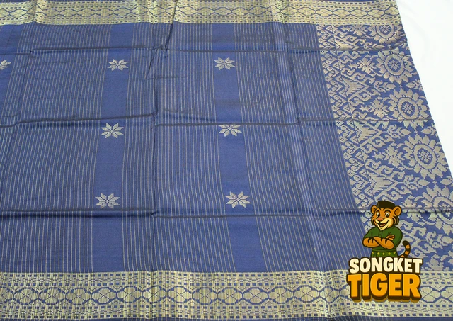 Machine-made Sampin design 19 by SongketTiger, woven in checked and floral patterns with a decorative border.